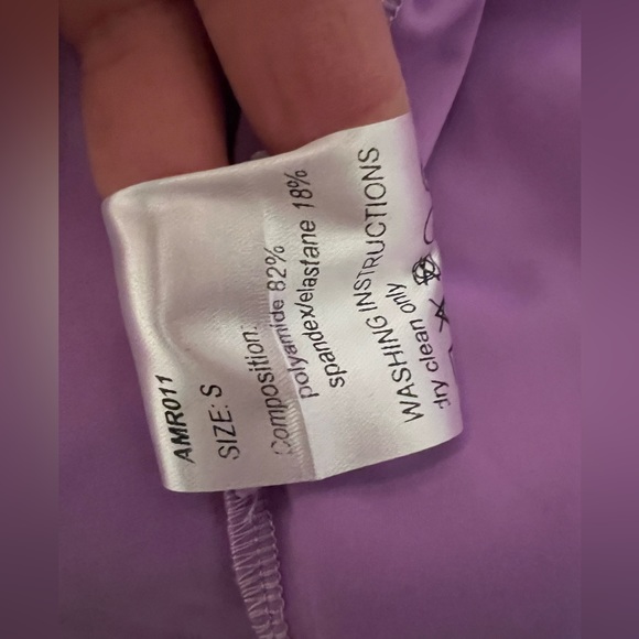 Loulou X AMR crew neck sleeveless bodysuit fitted w stretch Lavender size S EUC - Picture 6 of 8